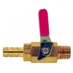 Brass shutoff, 1/4 MPT x 1/4 barb, with check valve