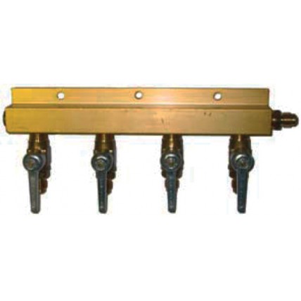 Manifold 90˚ 4 outlet, wall mt