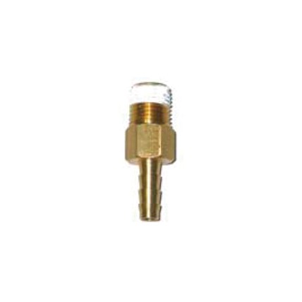Outlet fitting with check valve 1/4 hose barb