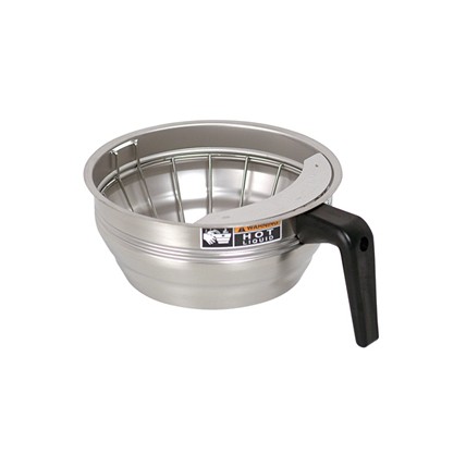 S/S brew basket with black handle and wire insert
