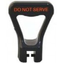 Black handle, "Do Not Serve" printed on lock side of handle