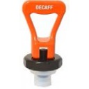 Faucet upper assembly, black bonnet and orange handle, "DECAFF"