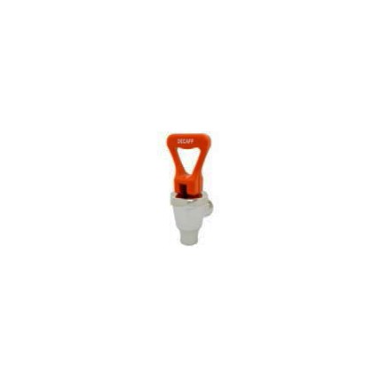 Orange DECAFF handle coffee faucet, chrome body and bonnet