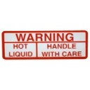 Warning Hot Liquid, Handle With Care sticker
