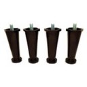 Black plastic leg: 4 inches adjustable to 5 inches, 3/8"-16 stud, 4 pack