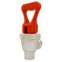 Mini red handle, hot water faucet, chrome body and bonnet