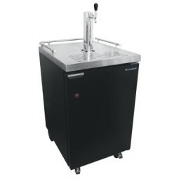 Kegerator with drip tray and 2 faucet column tower