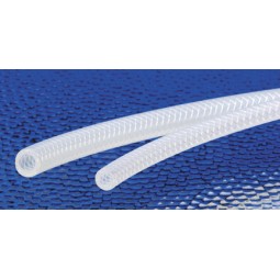Bev-Flex white trace braided tubing 1/4"ID x 1/2"OD 100'