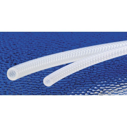 Bev-Flex white trace braided tubing 3/8"ID x 5/8"OD 100'
