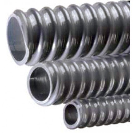Tigerflex non-insulated corrugated gray PVC drain tubing 1/2"ID x 11/16"OD x 100'
