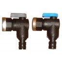 Quick connect 90° ball valve shutoff set, 1/2" FPT with SS ring