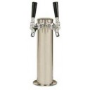 3" Cylinder tower 3 faucet SS glycol