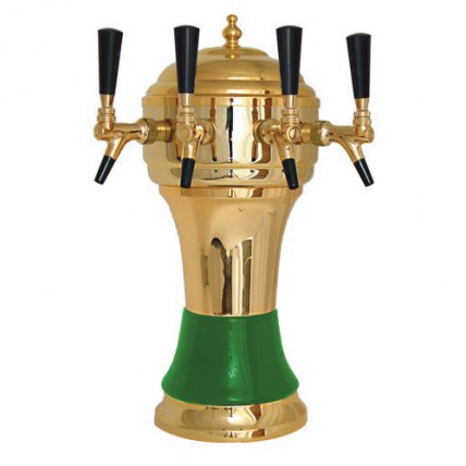 Zeus tower gold/green 4 faucet