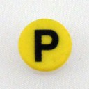 Button cap P black lettering yellow cap