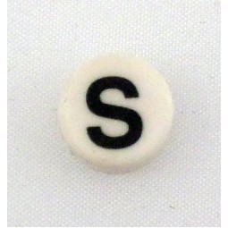 Button cap S black lettering white cap
