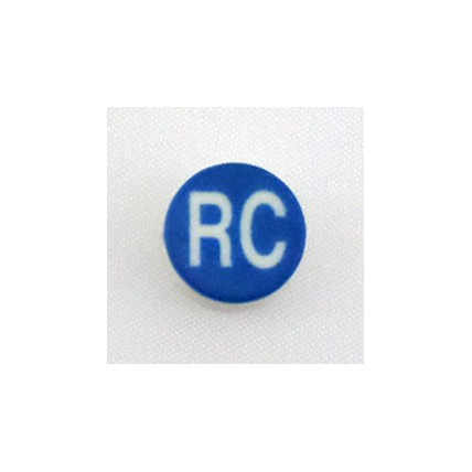 Button cap RC white lettering blue cap