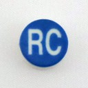 Button cap RC white lettering blue cap