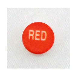 Button cap RED white lettering red cap