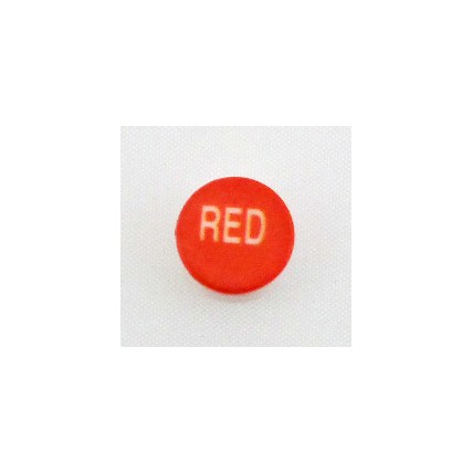Button cap RED white lettering red cap