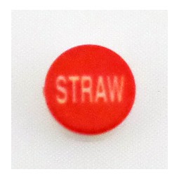 Button cap STRAW white lettering red cap