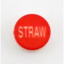 Button cap STRAW white lettering red cap