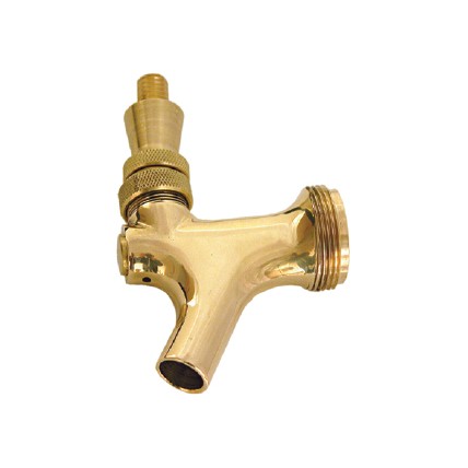 Polished brass faucet with brass lever