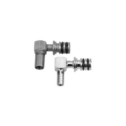 Shurlock quick-connect, stainless steel elbow fitting with 1/2" barb