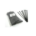 Cable ties 4" mini, UV black, 18 tensil, 100/bag
