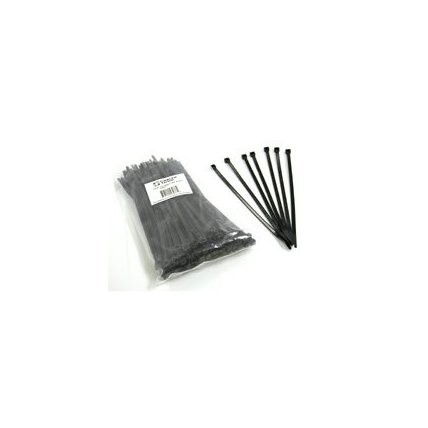 Cable ties 8" mini, UV black, 18 tensil, 100/bag