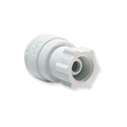 White polypropylene faucet connector tube 1/4 OD x 7/16-24 UNS