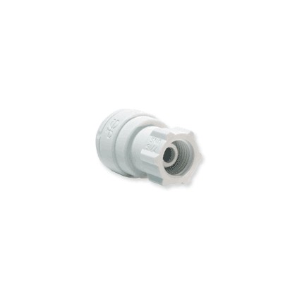 White polypropylene faucet connector tube 1/4 OD x 7/16-24 UNS