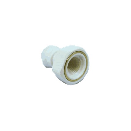 White polypropylene tube 3/8 OD x 3/8 NPTF