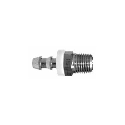 Male adapter, 1/4 barb x 1/8 MPT