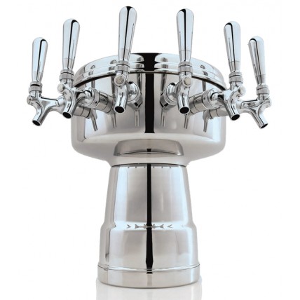 Mushroom large tower polished SS finish 5 faucets (faucets and handles sold separately)