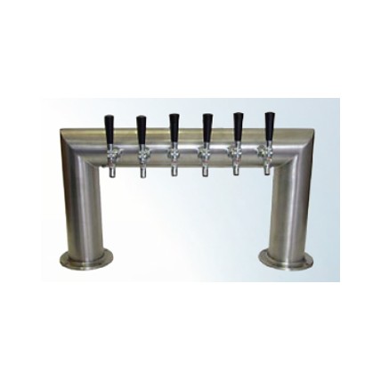4" Pass Thru tower 6 faucet brushed SS 30"W glycol cooled (faucets and handles sold separately)