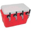 48 qt picnic cooler with three faucets, 10 x 15" cold plate, shanks, couplings, NPL fittings 