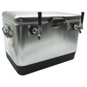 54 qt SS picnic cooler with two 50’ SS coils, 2 faucets, NPL fittings