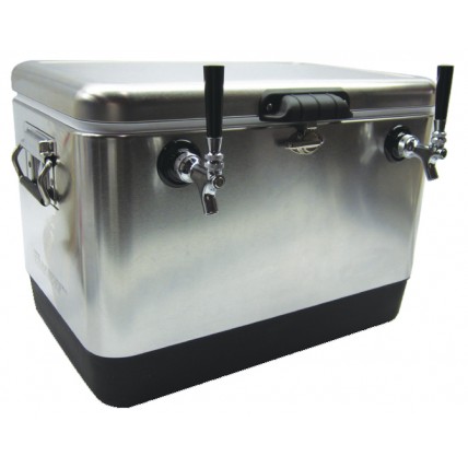54 qt SS picnic cooler with three 50’ SS coils, 3 faucets, NPL fittings