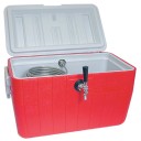 48 qt. picnic cooler with single 50' stainless steel coil, 1 faucet, shank, coupling, NPL fittings