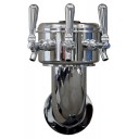 Lantern polished SS wall mount dispenser 3 faucets