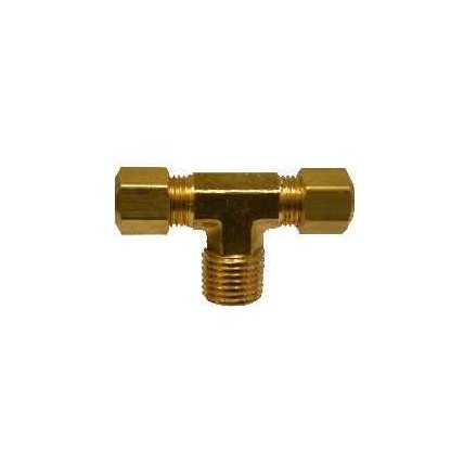 Brass (2) 7/8" OD compression tee x 1/2" MPT ball valve