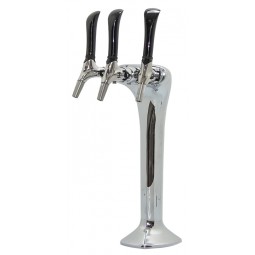 Mongoose chrome tower glycol cooled, 3 faucet, 304SS Euro Quix Tap
