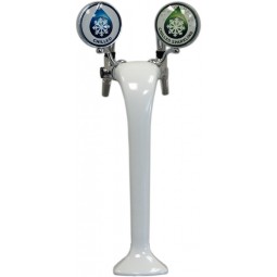 Mongoose white, air cooled, 1 faucet, 304SS Euro Quix Tap, medallion holder