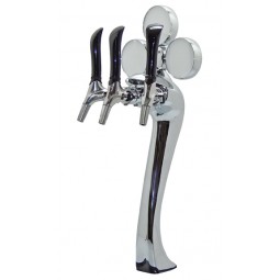 Lit medallion Sexy chrome tower glycol cooled, 3 faucet, 304SS Euro Quix Tap, ETLS approved