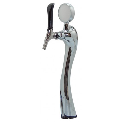 Lit medallion Lucky chrome tower glycol cooled, 1 faucet, 304SS Euro Quix Tap
