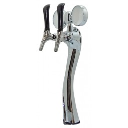 Lit medallion Lucky chrome tower air cooled, 2 faucet, 304SS Euro Quix Tap