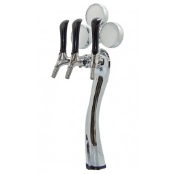 Lit medallion Lucky chrome tower air cooled, 3 faucet, 304SS Euro Quix Tap