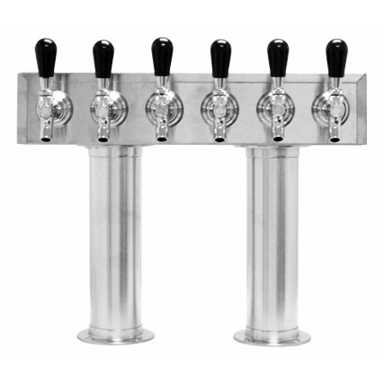 Pass thru tower stainless finish 6 faucets