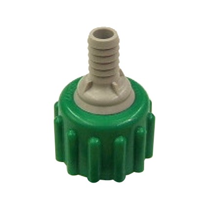 BIB connector, green plastic, 3/8"