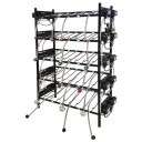 BIB vertical rack assy, 3x5, center pump mount, 16 pumps, connectors, reg set, line labels, top shelf